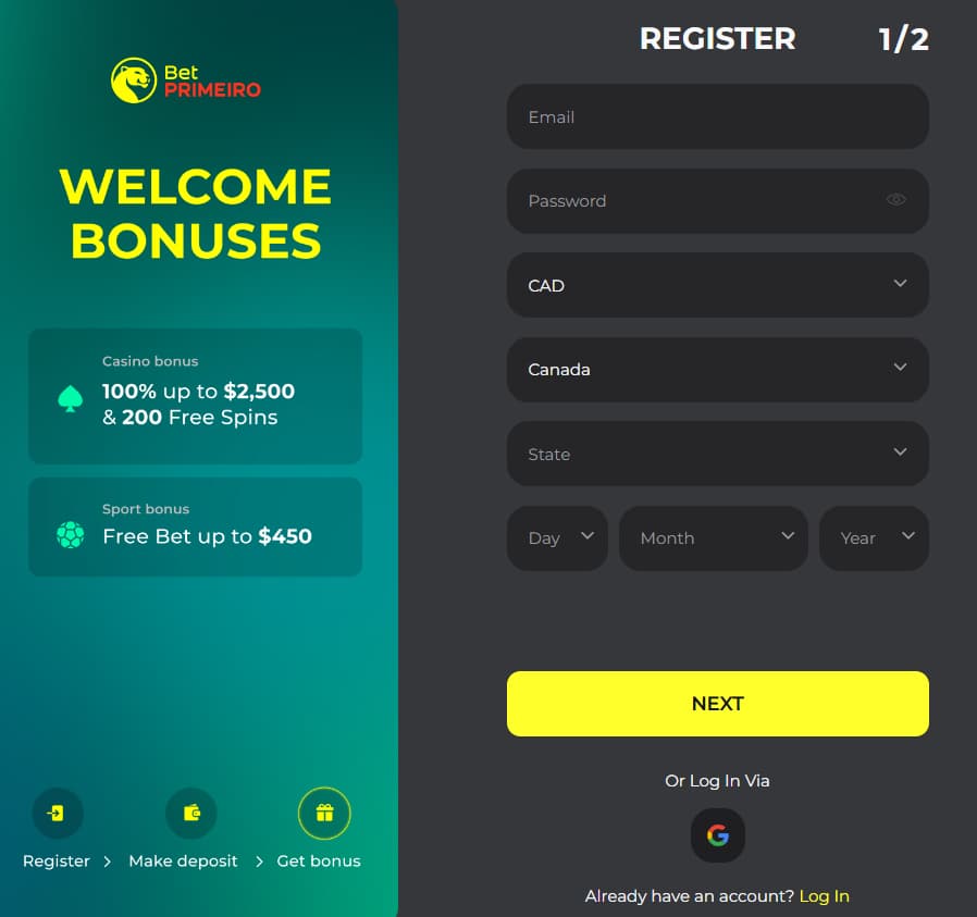 Betprimeiro registration