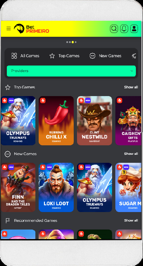 Phone main page betprimeiro